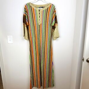 Vintage Chic CRISSA LINEA ITALIANA Metallic Yarn Maxi UNIQUE Dress / Size 10